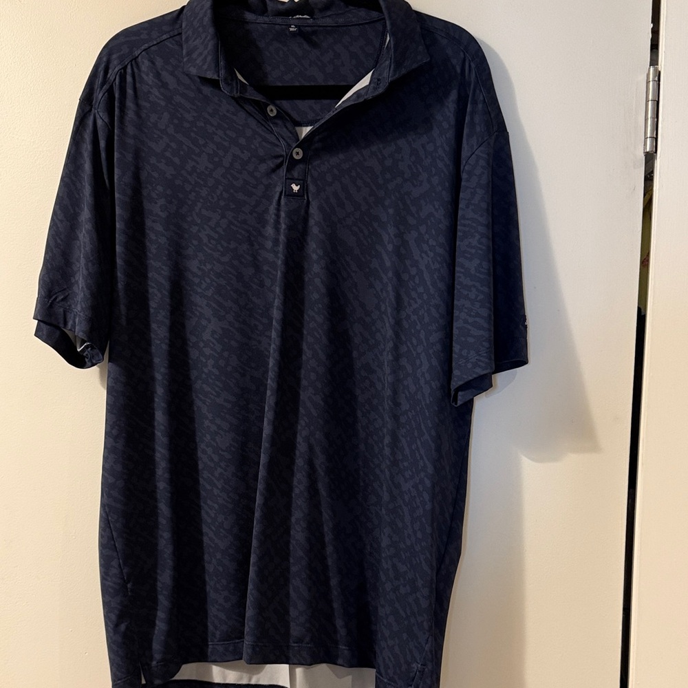 Bad Birdie Men's Dark Navy Patterned Polo